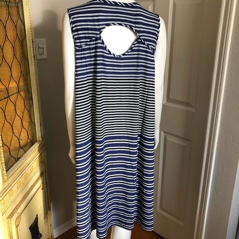 New Aventura Indigo Striped Flowy Dress - Picture 5 of 7